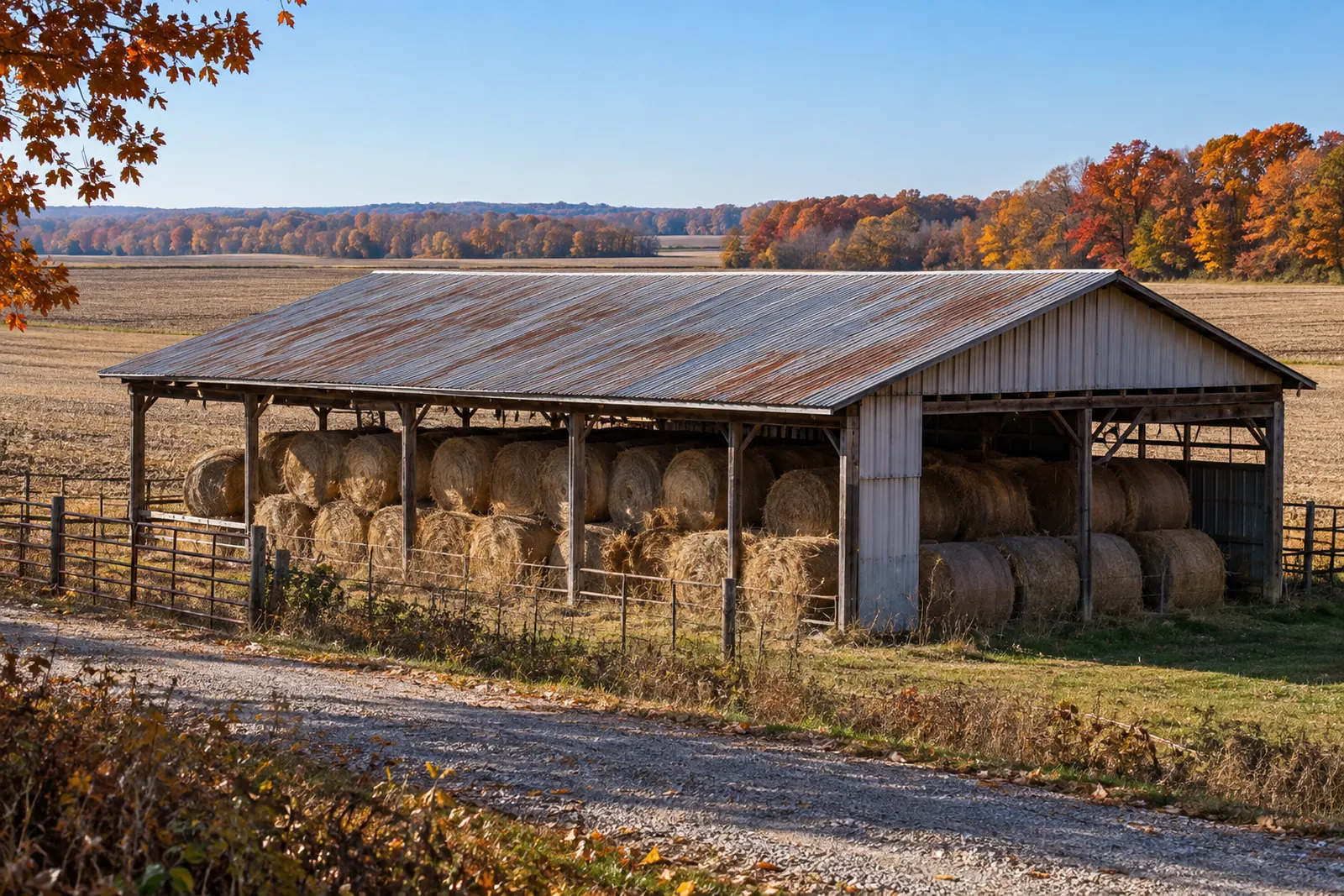 Commercial metal building with a low-slope roof in western Kentucky